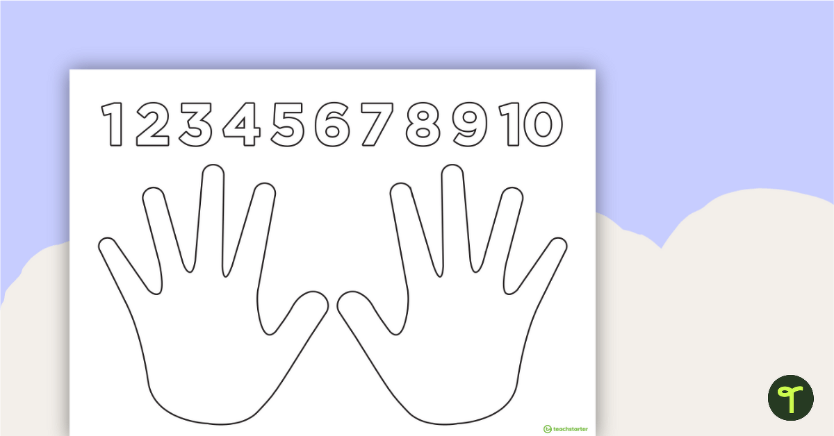 Free counting from to activity â hands and numbers template teach starter