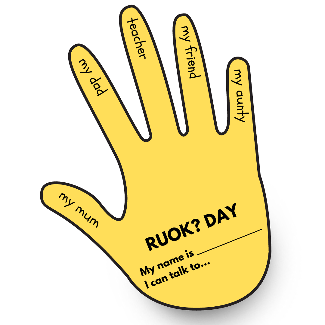 Ru ok day hand template