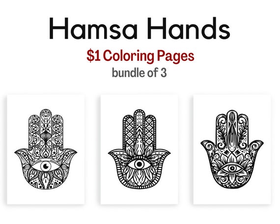 Hamsa hands printable coloring pages pages a size download now