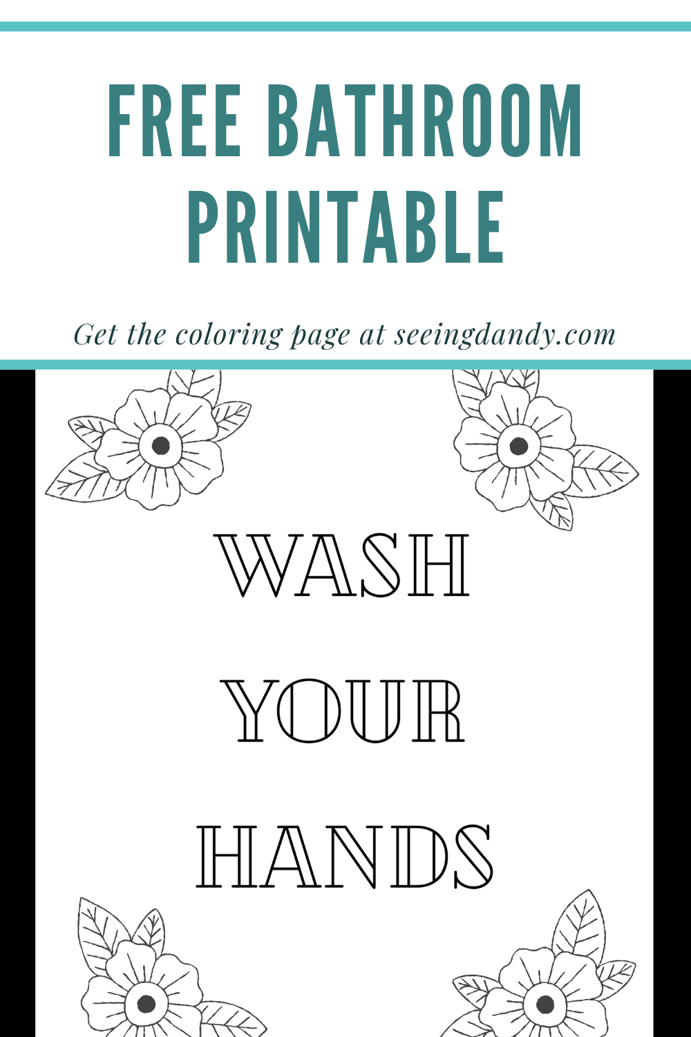 Wash your hands printable coloring page