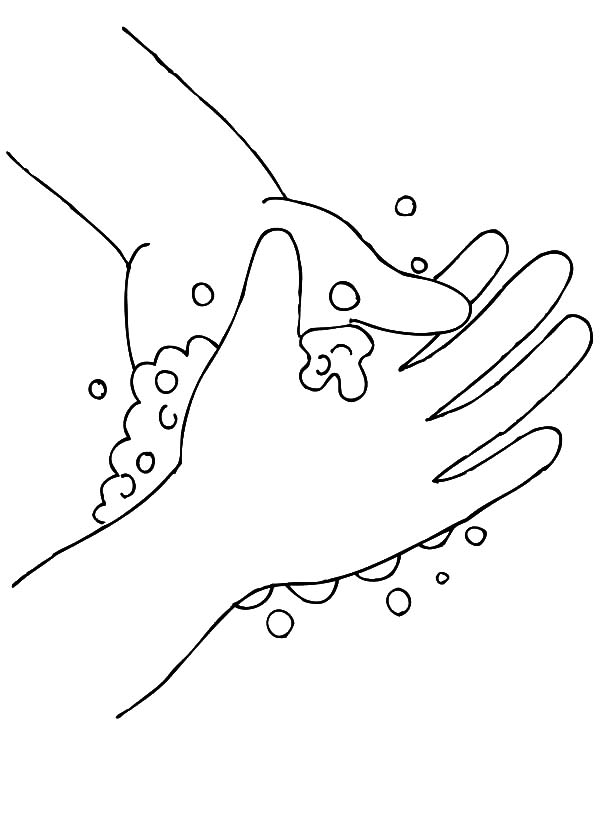 Washing hands coloring pages