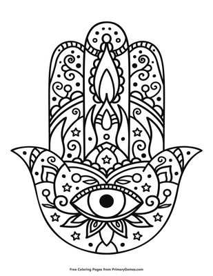 Hamsa hand coloring page â free printable pdf from