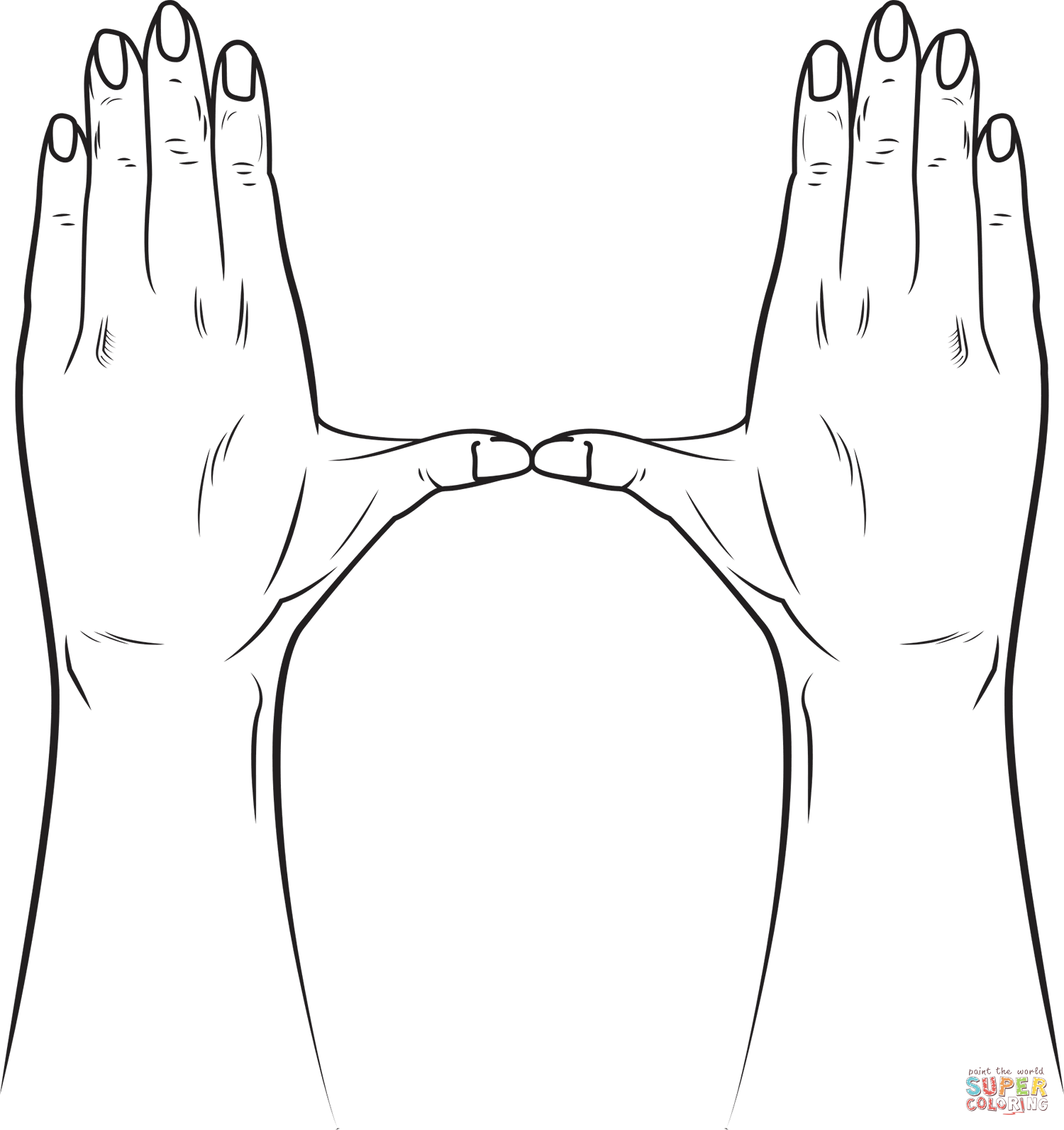 Hands coloring page free printable coloring pages