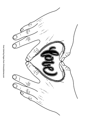 Hands forming heart coloring page â free printable pdf from