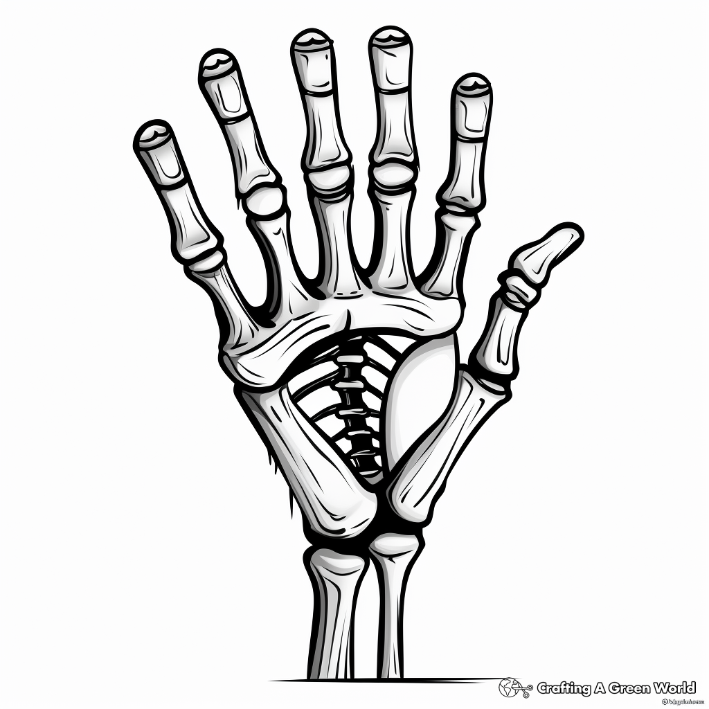 Skeleton hand coloring pages