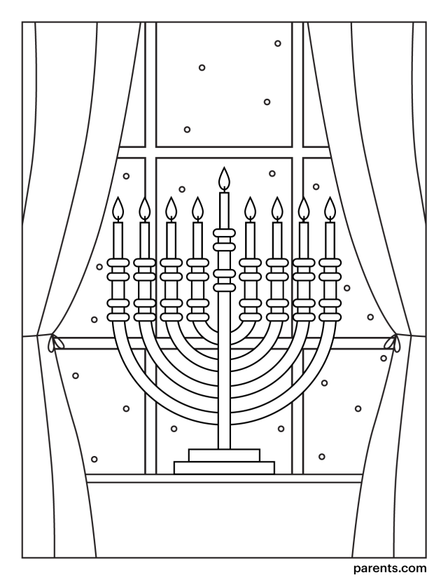 Printable hanukkah coloring pages for kids