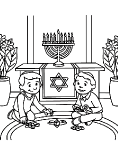 Hanukkah free coloring pages