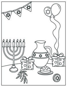 Free hanukkah coloring pages sheets