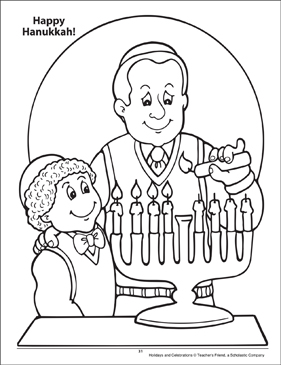 Happy hanukkah holidays and celebrations coloring page printable coloring pages