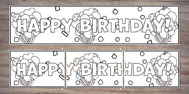 Louring birthday banner party teacher made