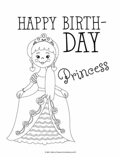 Free happy birthday coloring pages for kids mrs merry