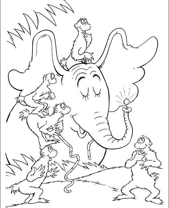 Free easy to print dr seuss coloring pages