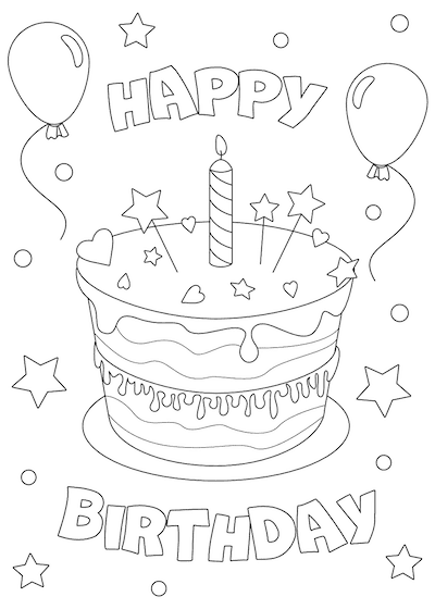 Free happy birthday coloring pages for kids