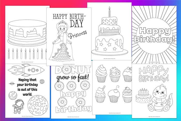 Free happy birthday coloring pages for kids mrs merry