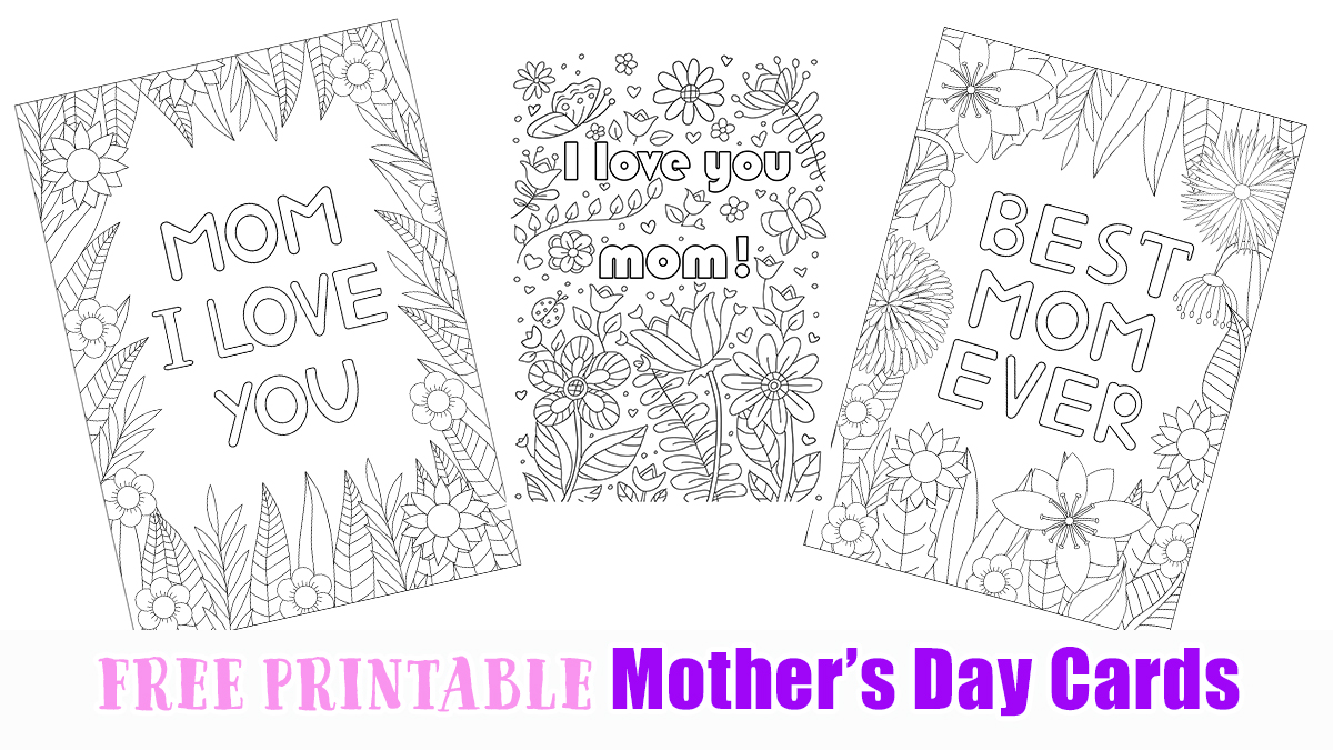 Free printable mothers day cards to color for kids