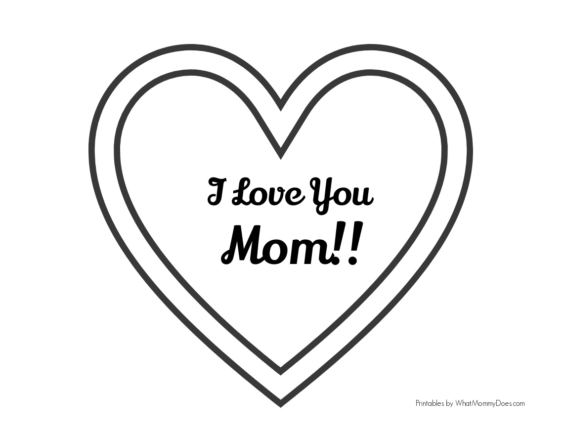 Free printable i love you mom coloring pages