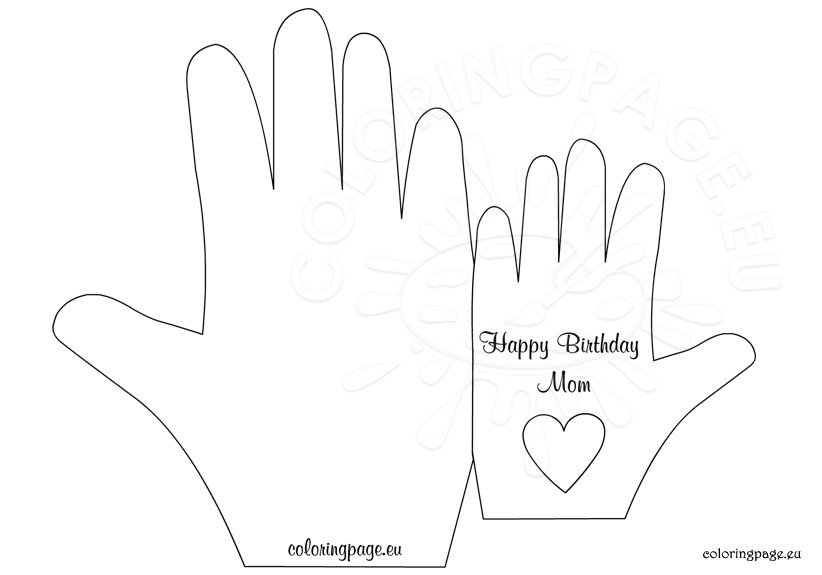 Birthday card to mom coloring page