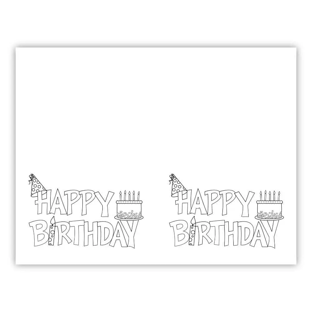 Happy birthday coloring cards