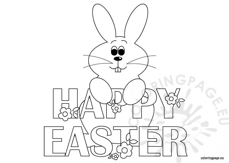 Happy easter coloring page coloring page