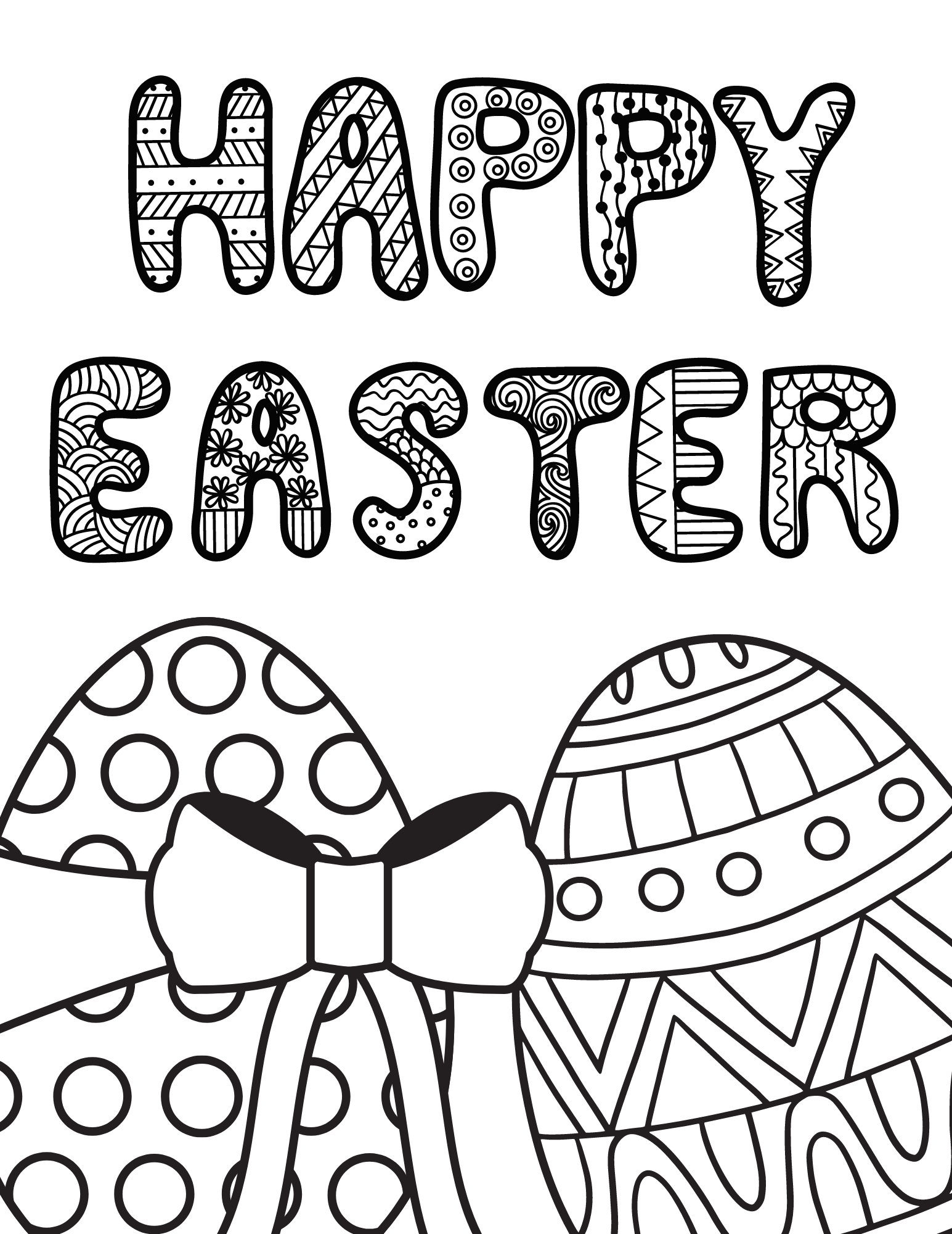 Fun easter coloring pages for kids and adults