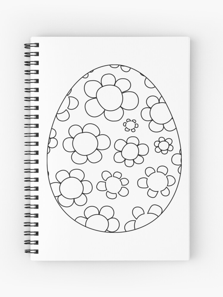 Happy easter egg colouring page style black on white colour your own easter card sticker t