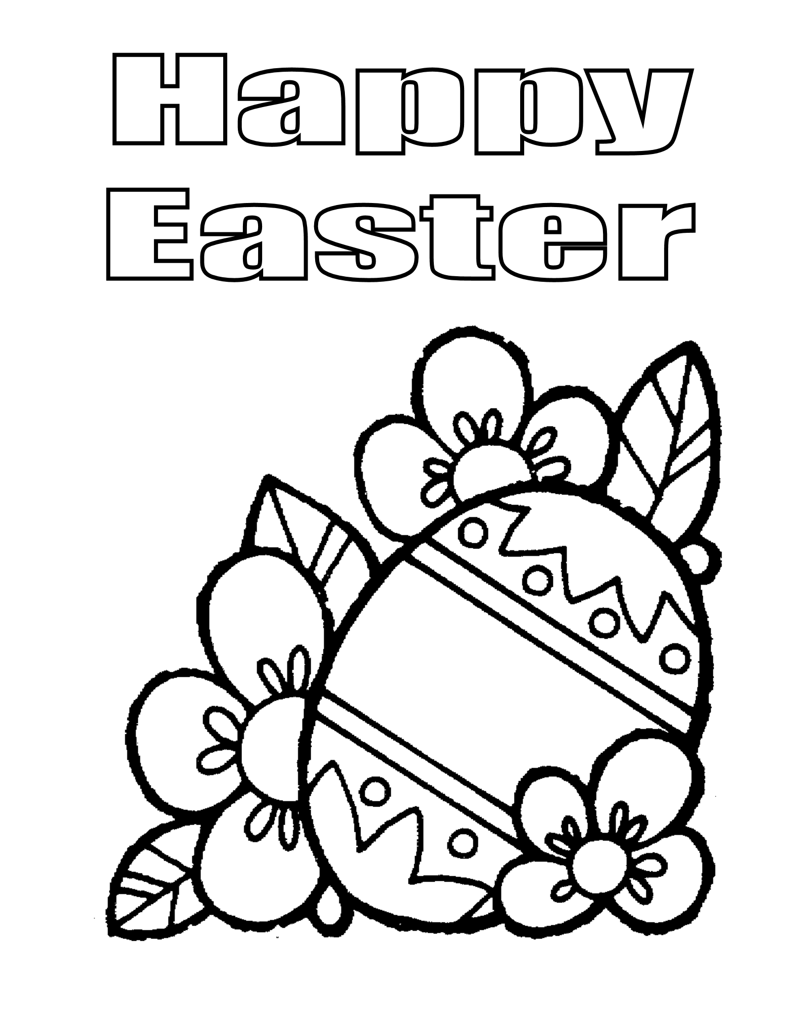 Happy easter coloring pages