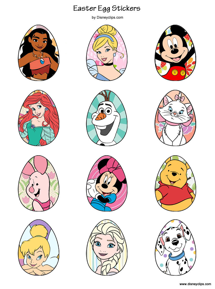 Printable disney easter egg stickers