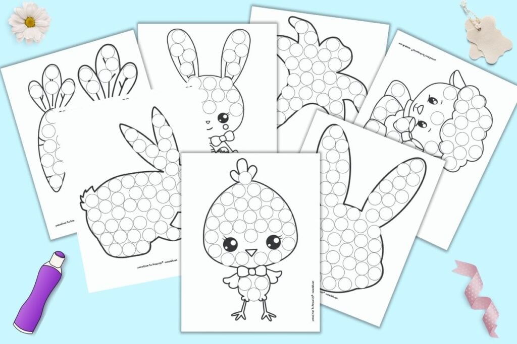 Free printable easter do a dot pages for toddlers and preschoolers