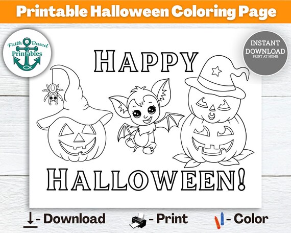 Happy halloween coloring page printable pumpkin coloring sheet jack