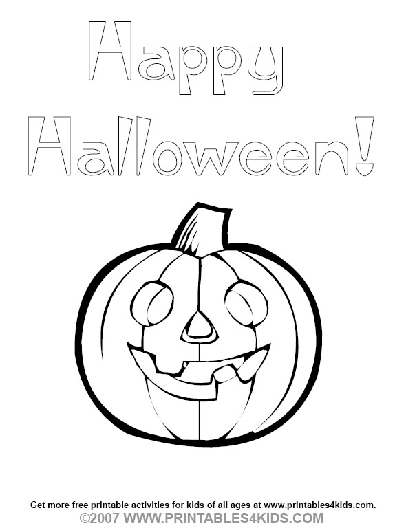 Happy halloween coloring pumpkin â printables for kids â free word search puzzles coloring pages and other activities