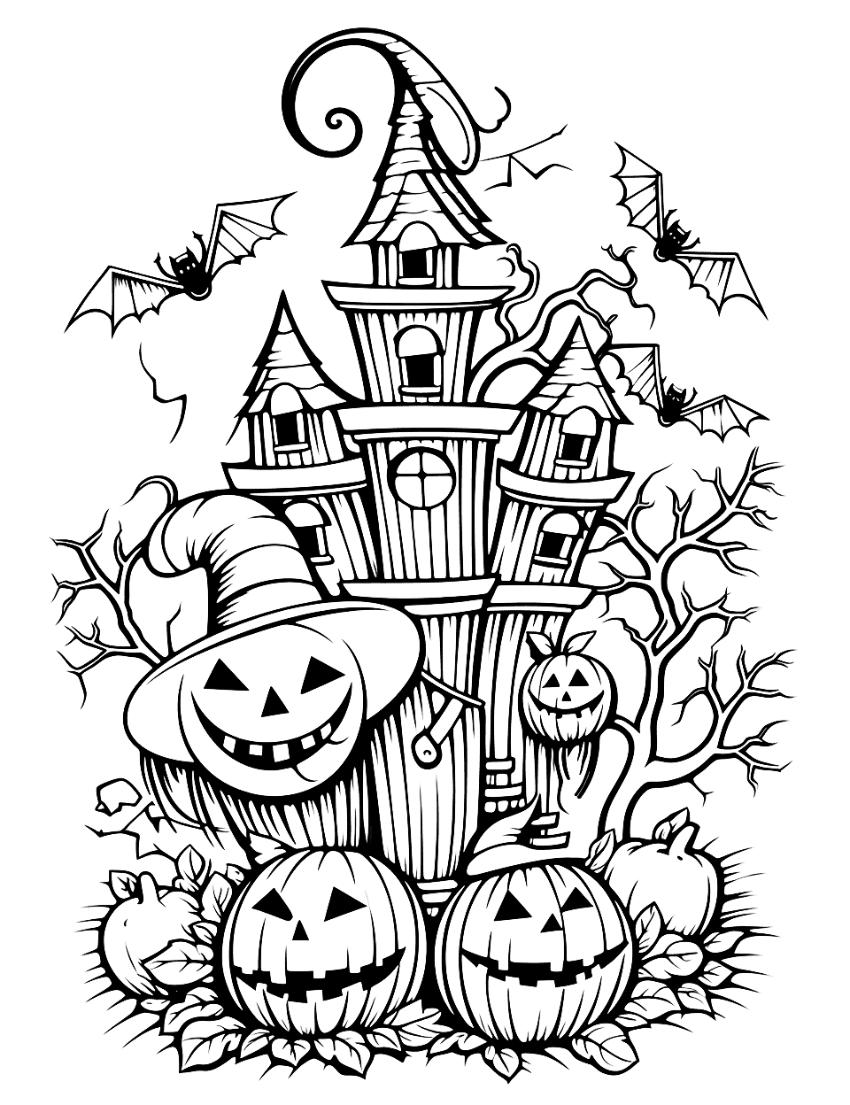 Halloween coloring pages free printable sheets