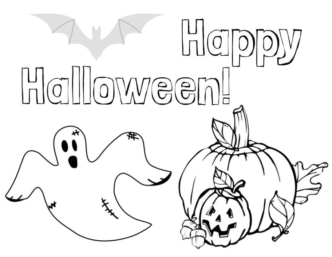 Printable happy halloween coloring sheet