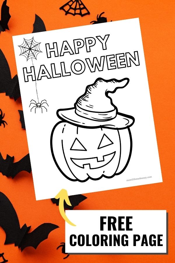 Happy halloween coloring page