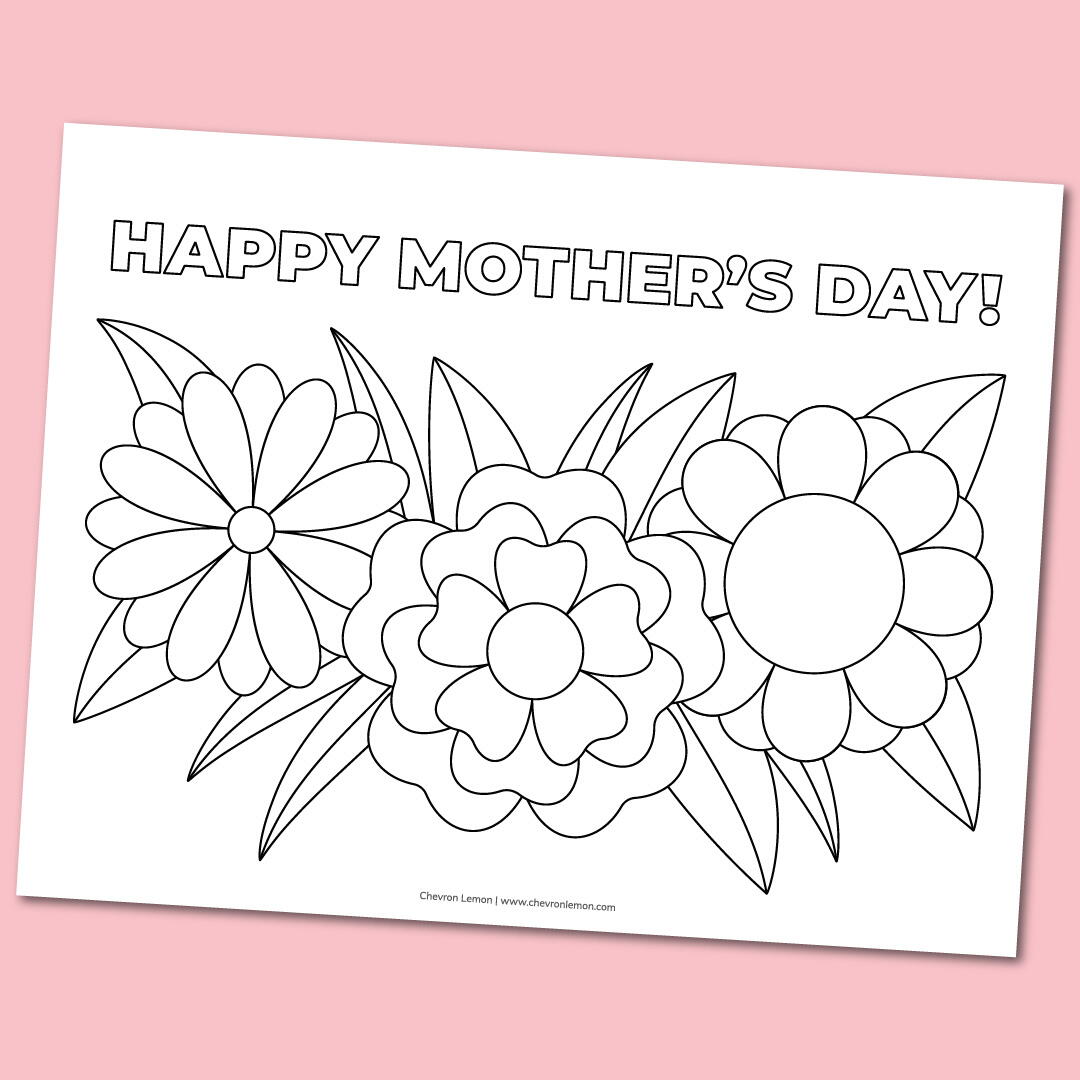 Free printable happy mothers day coloring page