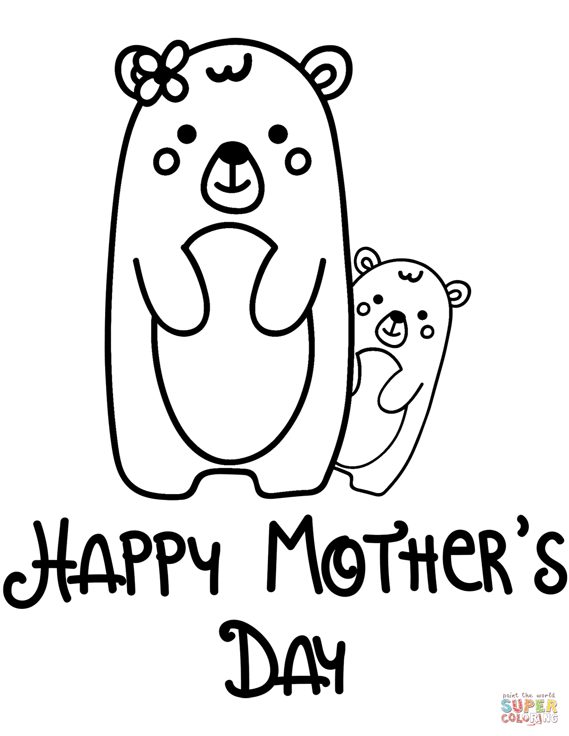 Happy mothers day coloring page free printable coloring pages