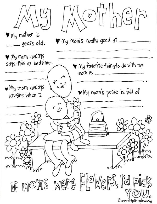 Mothers day coloring pages