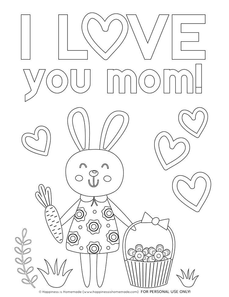 Mothers day printable coloring pages