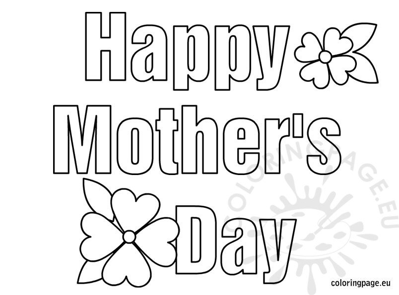 Happy mothers day coloring coloring page