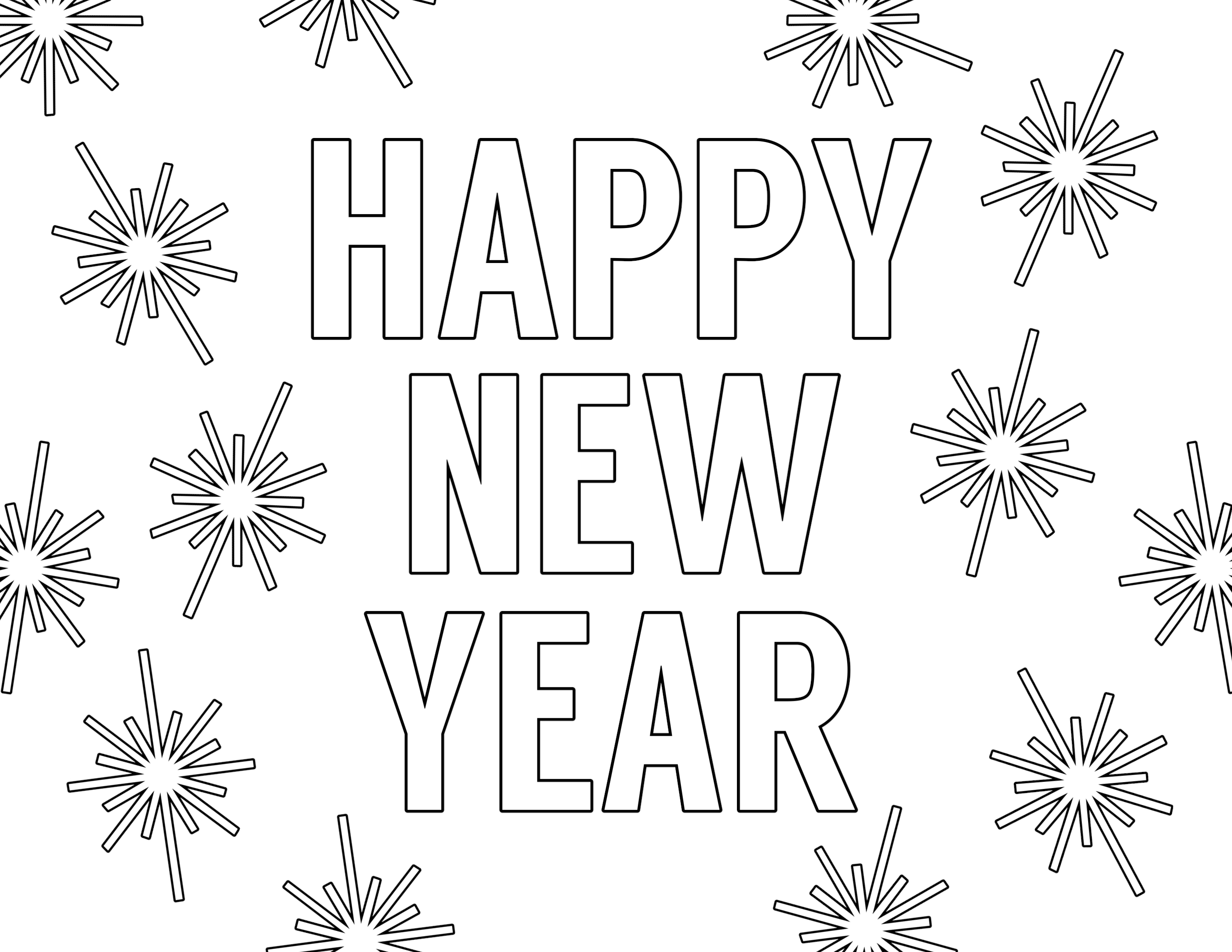 Happy new year coloring pages free printable