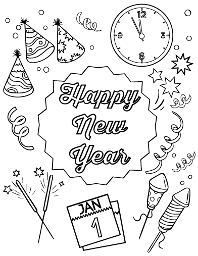 Free happy new year coloring page new year coloring pages coloring pages for kids new years drawing ideas