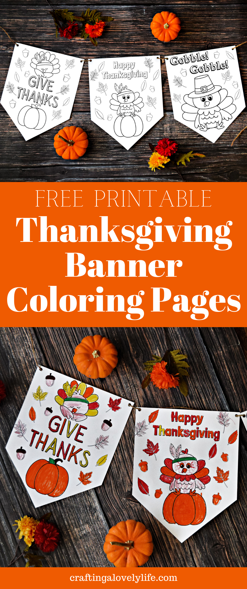 Thanksgiving banner coloring pages