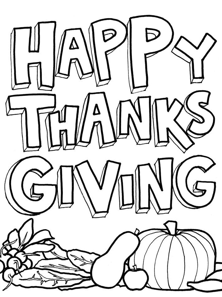 Happy thanksgiving coloring pages