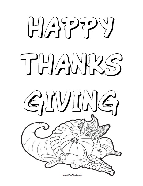 Happy thanksgiving coloring page â free printable