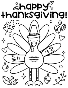 Happy thanksgiving coloring page by teaching tutifruti tpt