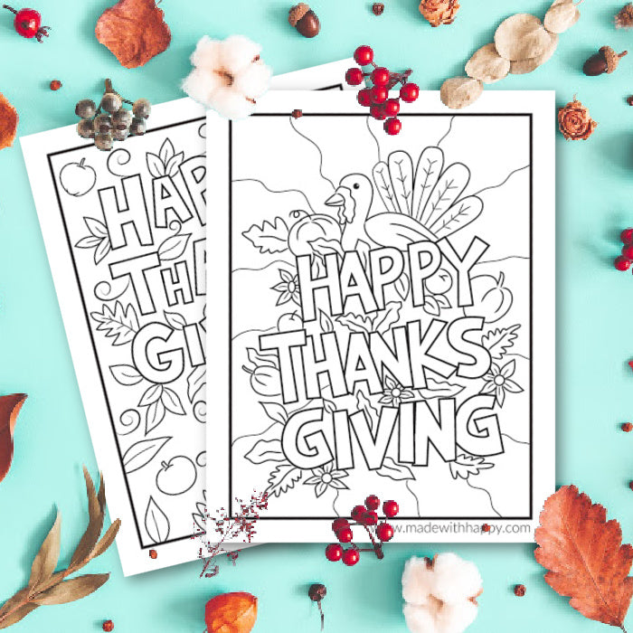 Happy thanksgiving coloring pages â