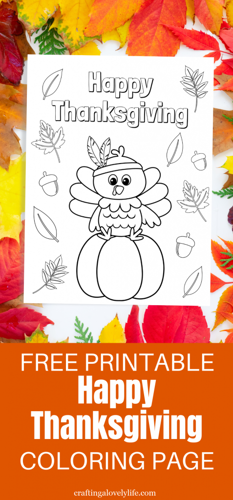 Happy thanksgiving coloring page