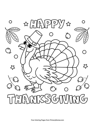 Happy thanksgiving coloring page â free printable pdf from