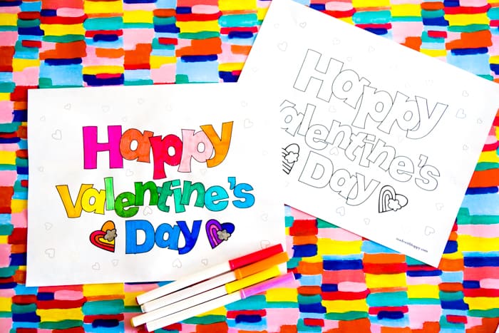 Free happy valentines day coloring pages