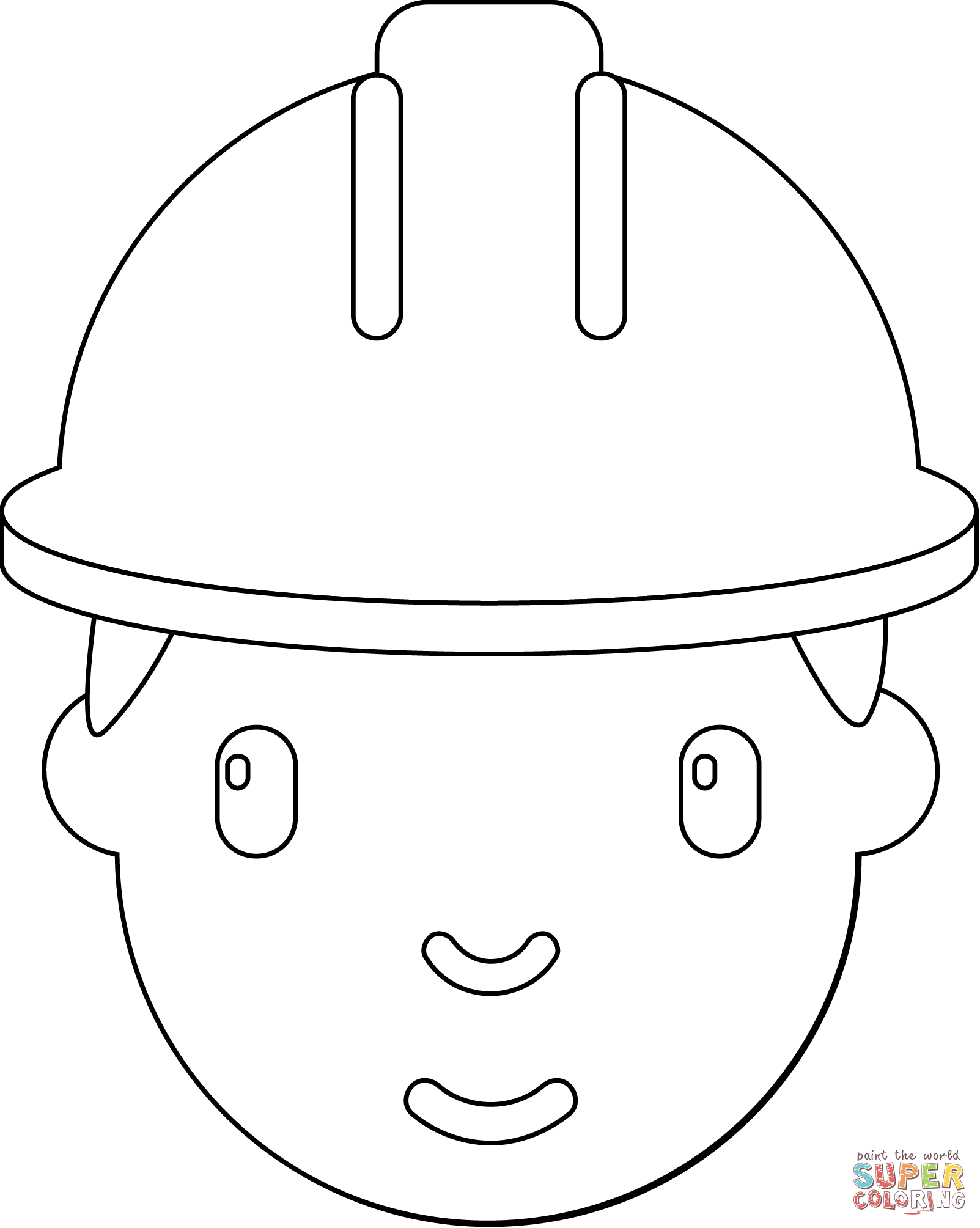 Construction worker emoji coloring page free printable coloring pages