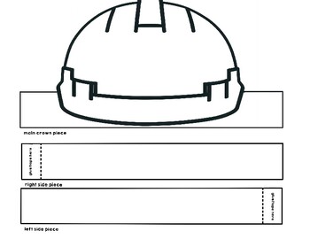 Builder helmet construction worker paper crown printable coloring craft activity